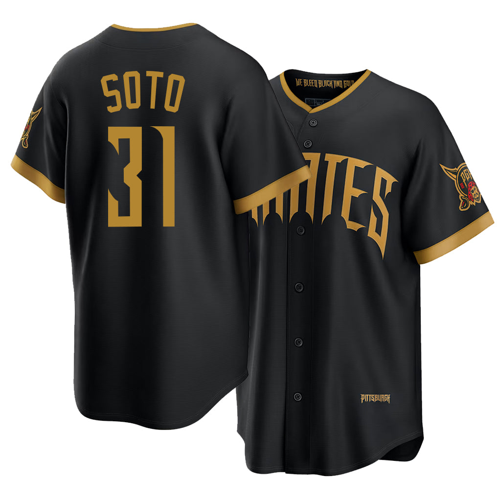 Pittsburgh #31 Soto Player Baseball Short Sleeve Black Jersey Gregory For Men Women Youth Gift