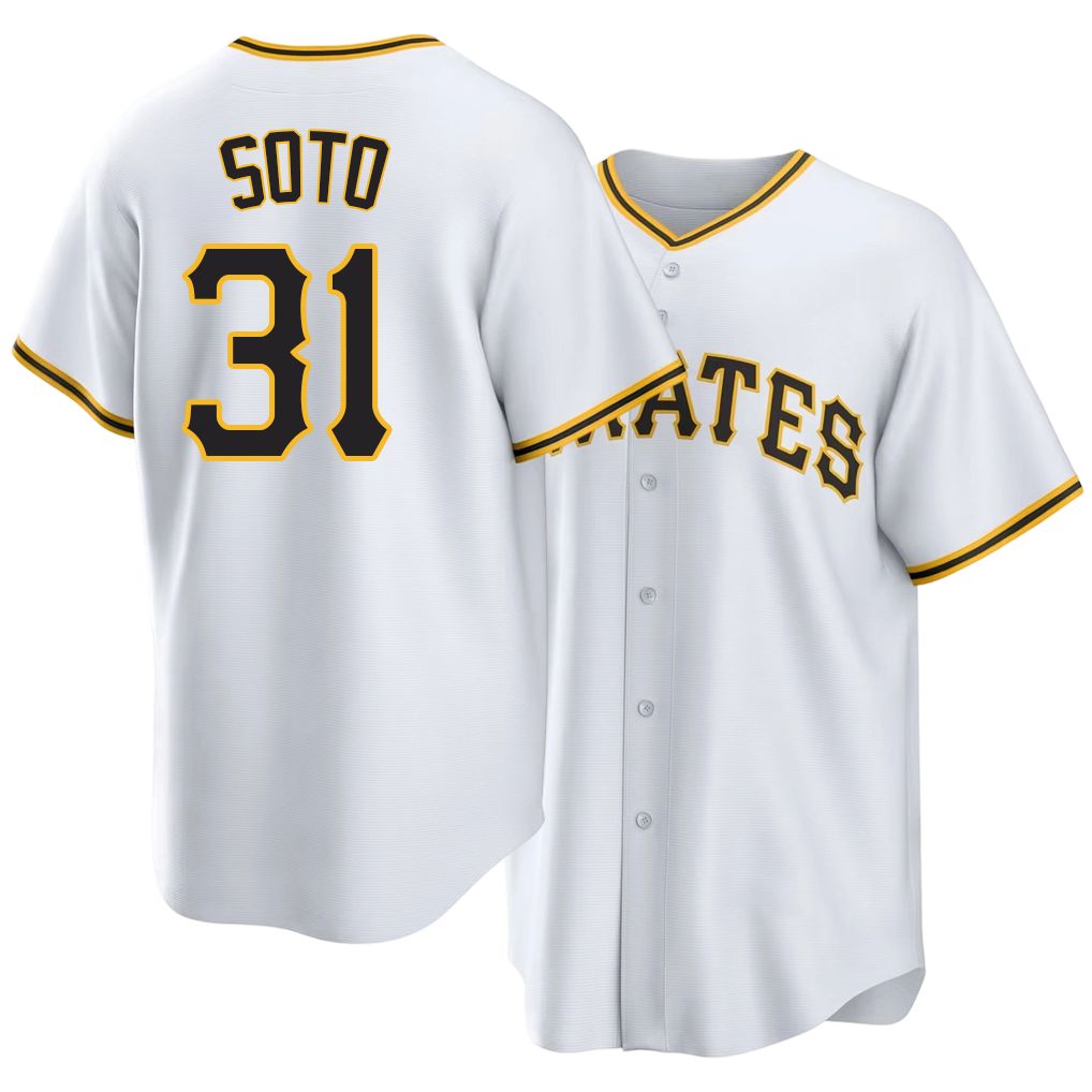 Pittsburgh #31 Soto Player Baseball Short Sleeve White Jersey Gregory For Men Women Youth Gift