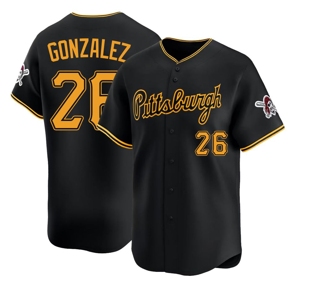 Pittsburgh #26 Gonzalez Player Baseball Short Sleeve Black Jersey Jacob For Men Women Youth Gift