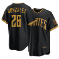 Pittsburgh #26 Gonzalez Player Baseball Short Sleeve Black Jersey Jacob For Men Women Youth Gift