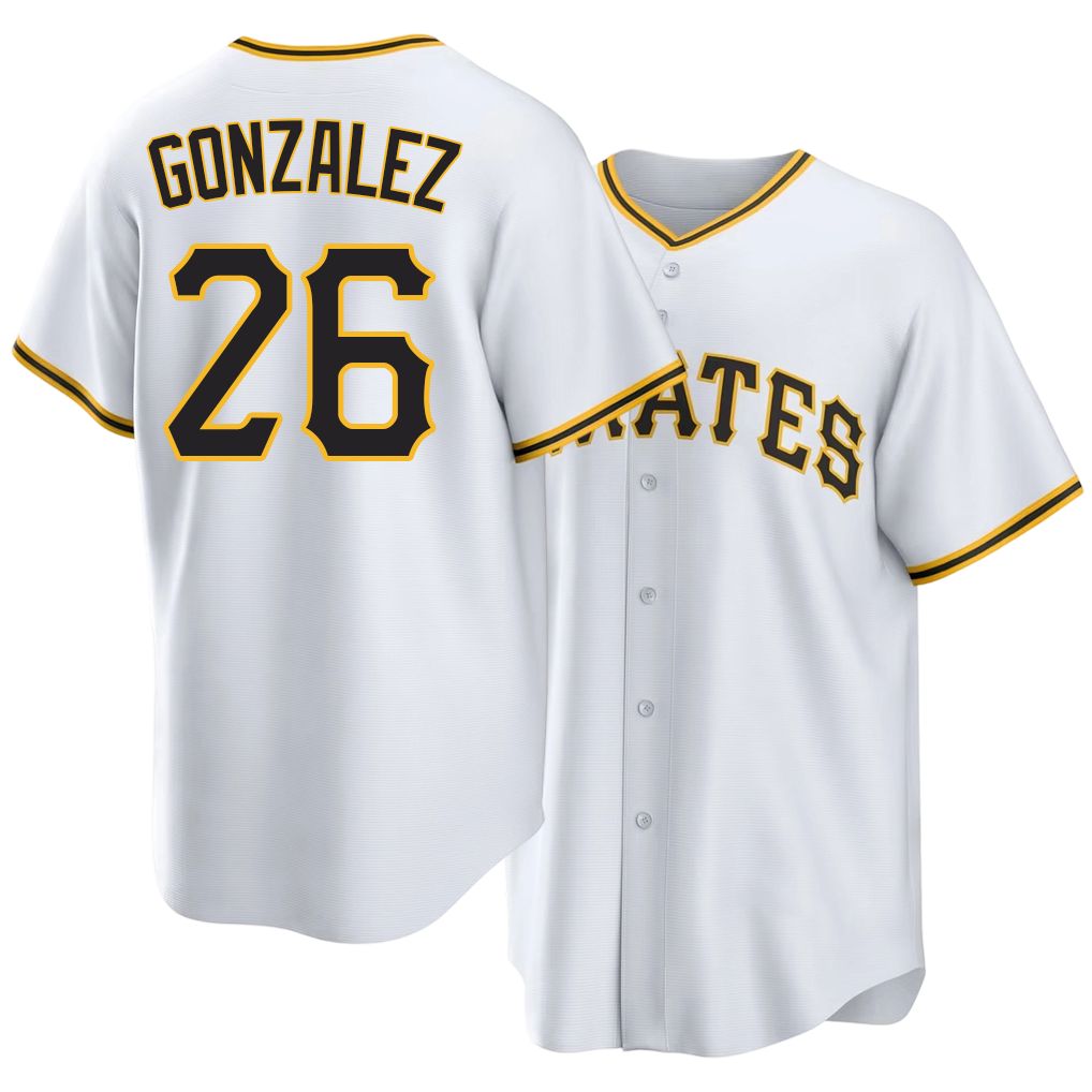 Pittsburgh #26 Gonzalez Player Baseball Short Sleeve White Jersey Jacob For Men Women Youth Gift