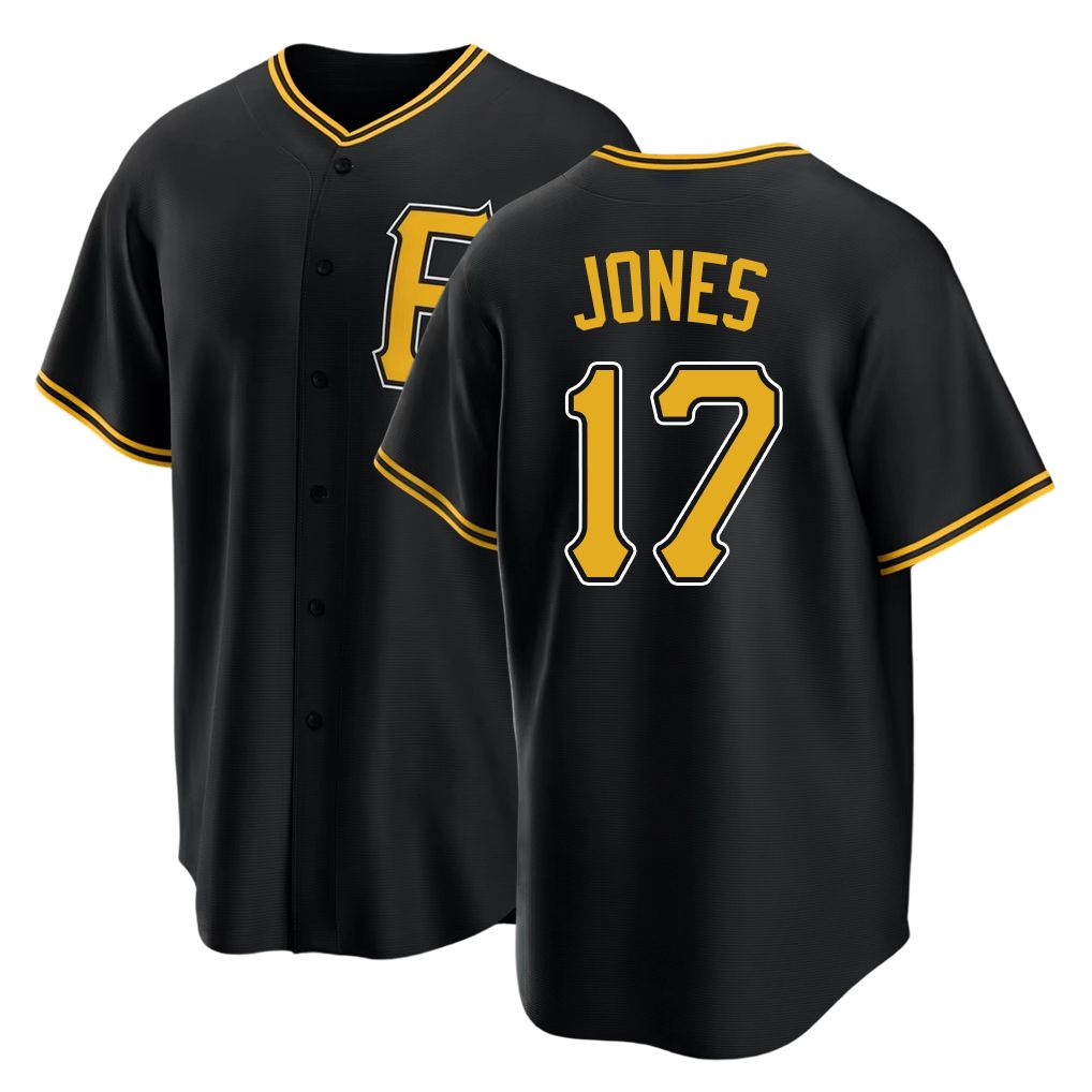 Pittsburgh #17 Jones Player Baseball Short Sleeve Black Jersey Jared For Men Women Youth Gift