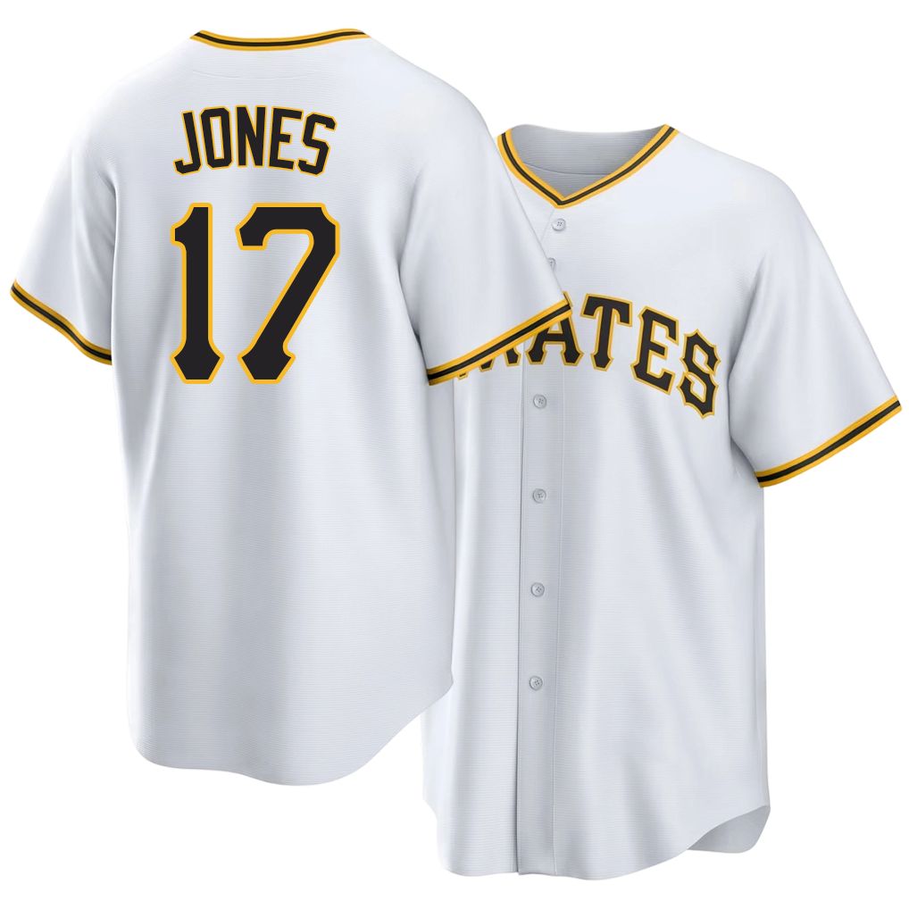 Pittsburgh #17 Jones Player Baseball Short Sleeve White Jersey Jared For Men Women Youth Gift