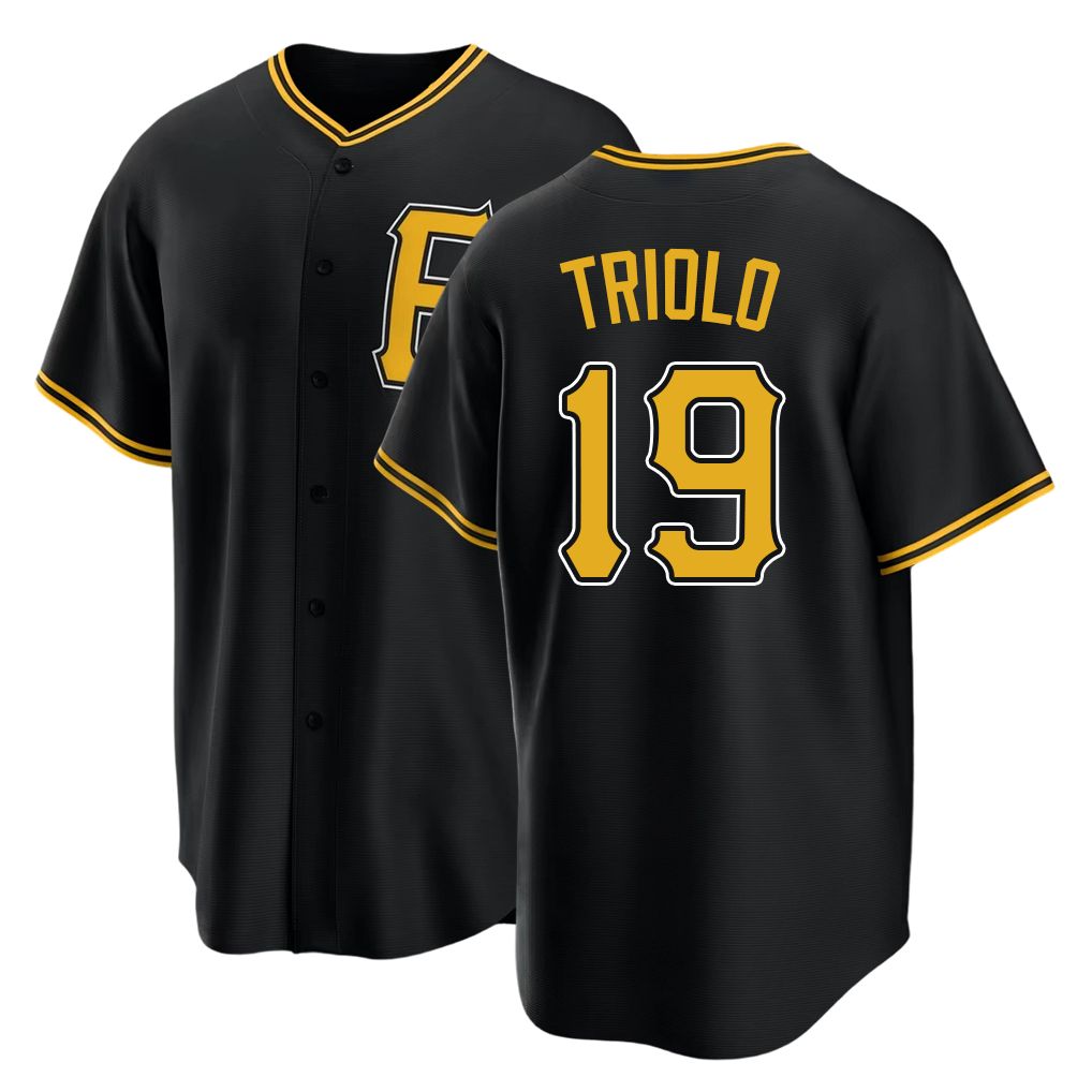 Pittsburgh #19 Triolo Player Baseball Short Sleeve Black Jersey Jared For Men Women Youth Gift