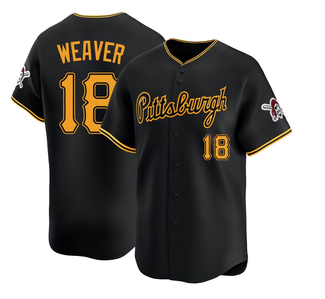 Pittsburgh #18 Weaver Player Baseball Short Sleeve Black Jersey Lake For Men Women Youth Gift