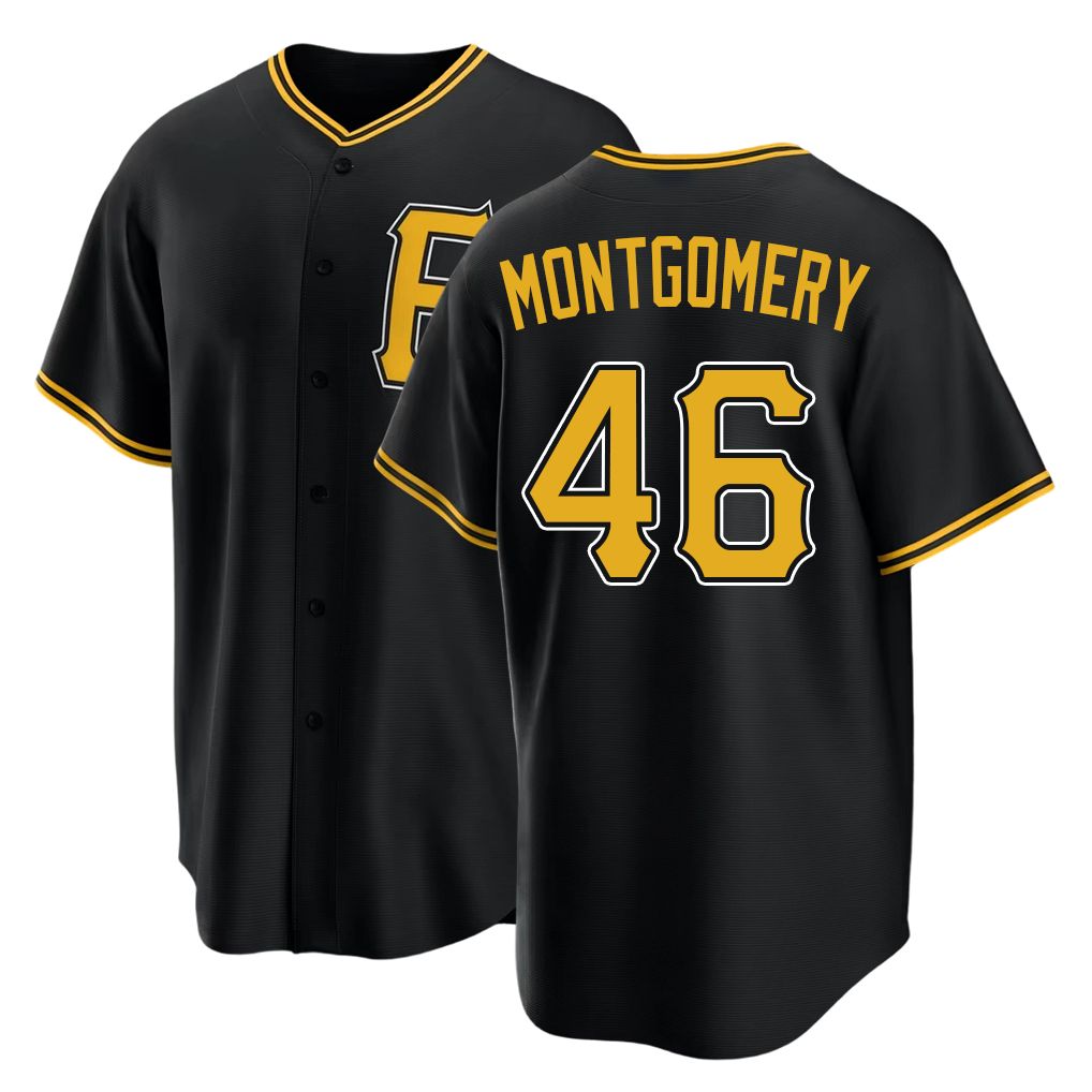 Pittsburgh #46 Montgomery Player Baseball Short Sleeve Black Jersey Mason For Men Women Youth Gift