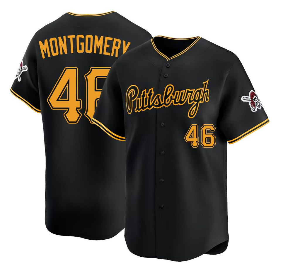 Pittsburgh #46 Montgomery Player Baseball Short Sleeve Black Jersey Mason For Men Women Youth Gift