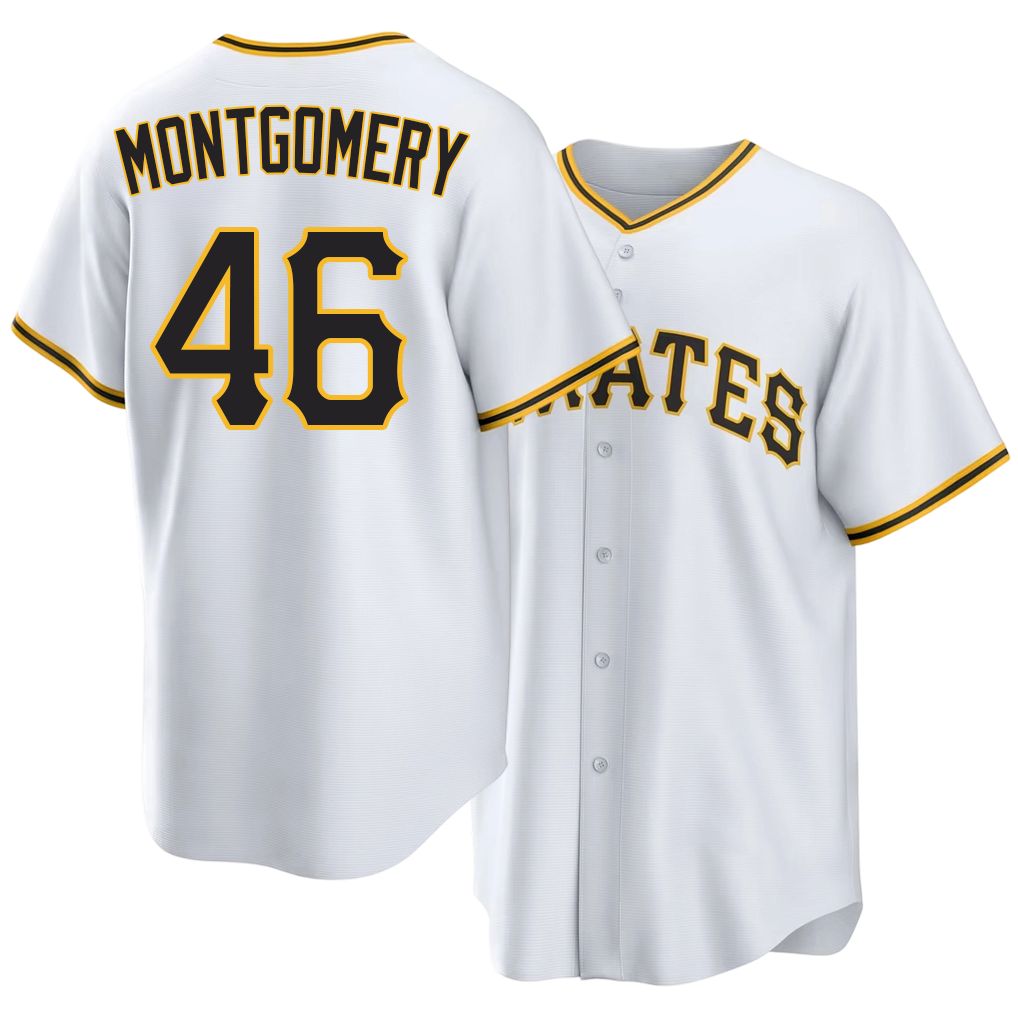 Pittsburgh #46 Montgomery Player Baseball Short Sleeve White Jersey Mason For Men Women Youth Gift