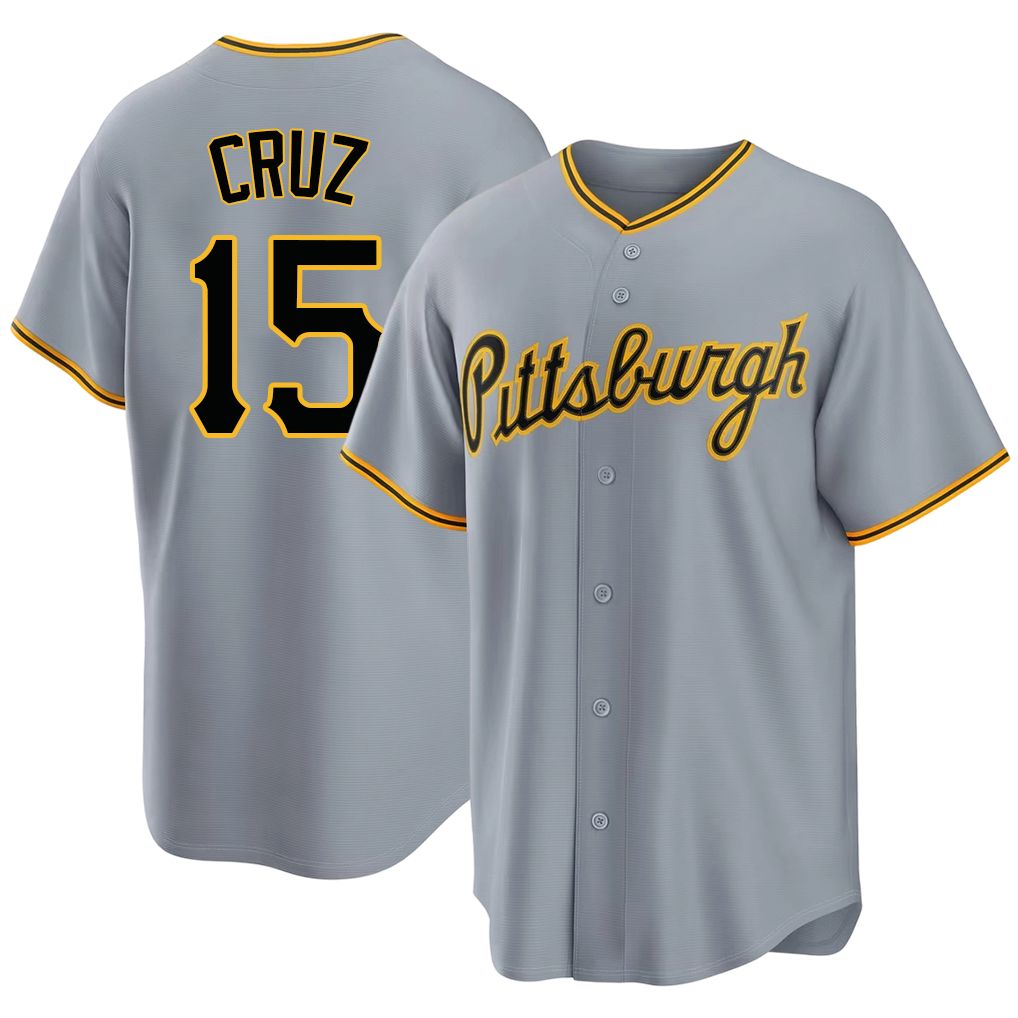 Pittsburgh #15 Cruz Player Baseball Short Sleeve Gray Jersey Oneil For Men Women Youth Gift