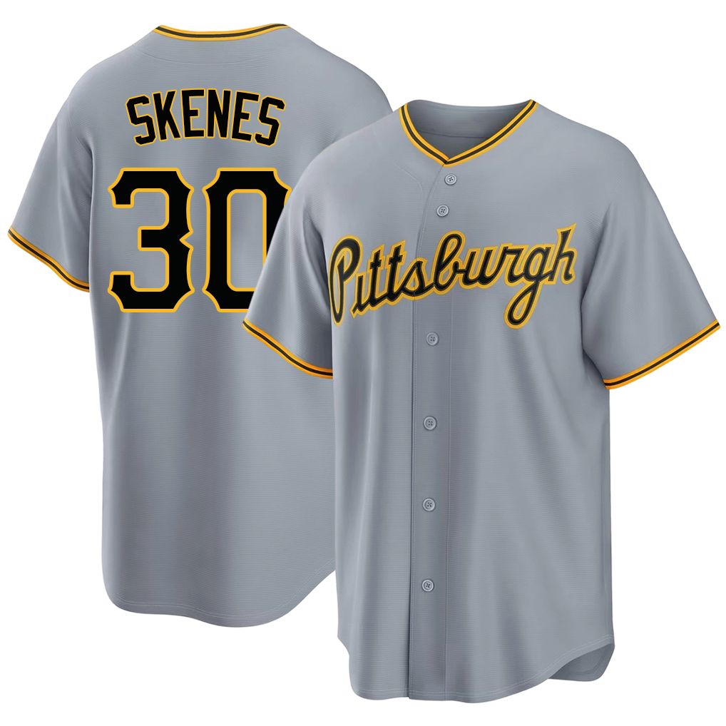 Pittsburgh #30 Skenes Player Baseball Short Sleeve Gray Jersey Paul For Men Women Youth Gift