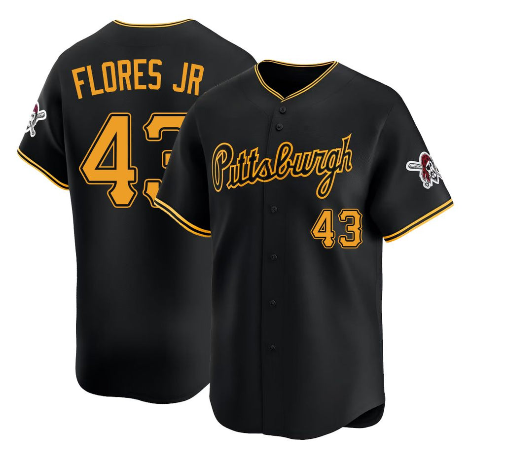 Pittsburgh #43 Flores Jr. Player Baseball Short Sleeve Black Jersey Rafael For Men Women Youth Gift