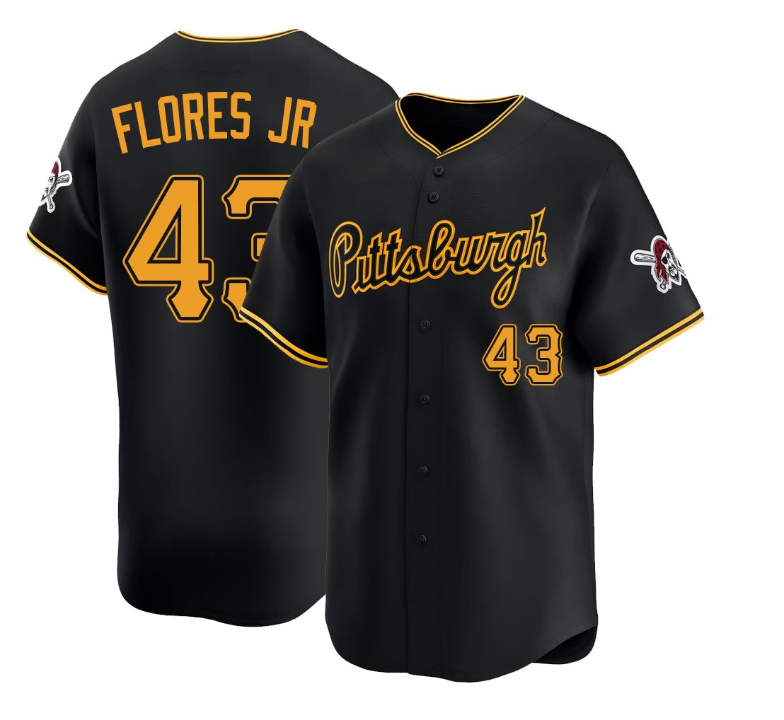 Pittsburgh #43 Flores Jr. Player Baseball Short Sleeve Black Jersey Rafael For Men Women Youth Gift