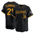 Pittsburgh #21 Clemente Player Baseball Short Sleeve Black Jersey Roberto For Men Women Youth Gift