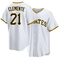 Pittsburgh #21 Clemente Player Baseball Short Sleeve White Jersey Roberto For Men Women Youth Gift