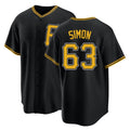 Pittsburgh #63 Simon Player Baseball Short Sleeve Black Jersey Ronny For Men Women Youth Gift