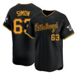 Pittsburgh #63 Simon Player Baseball Short Sleeve Black Jersey Ronny For Men Women Youth Gift