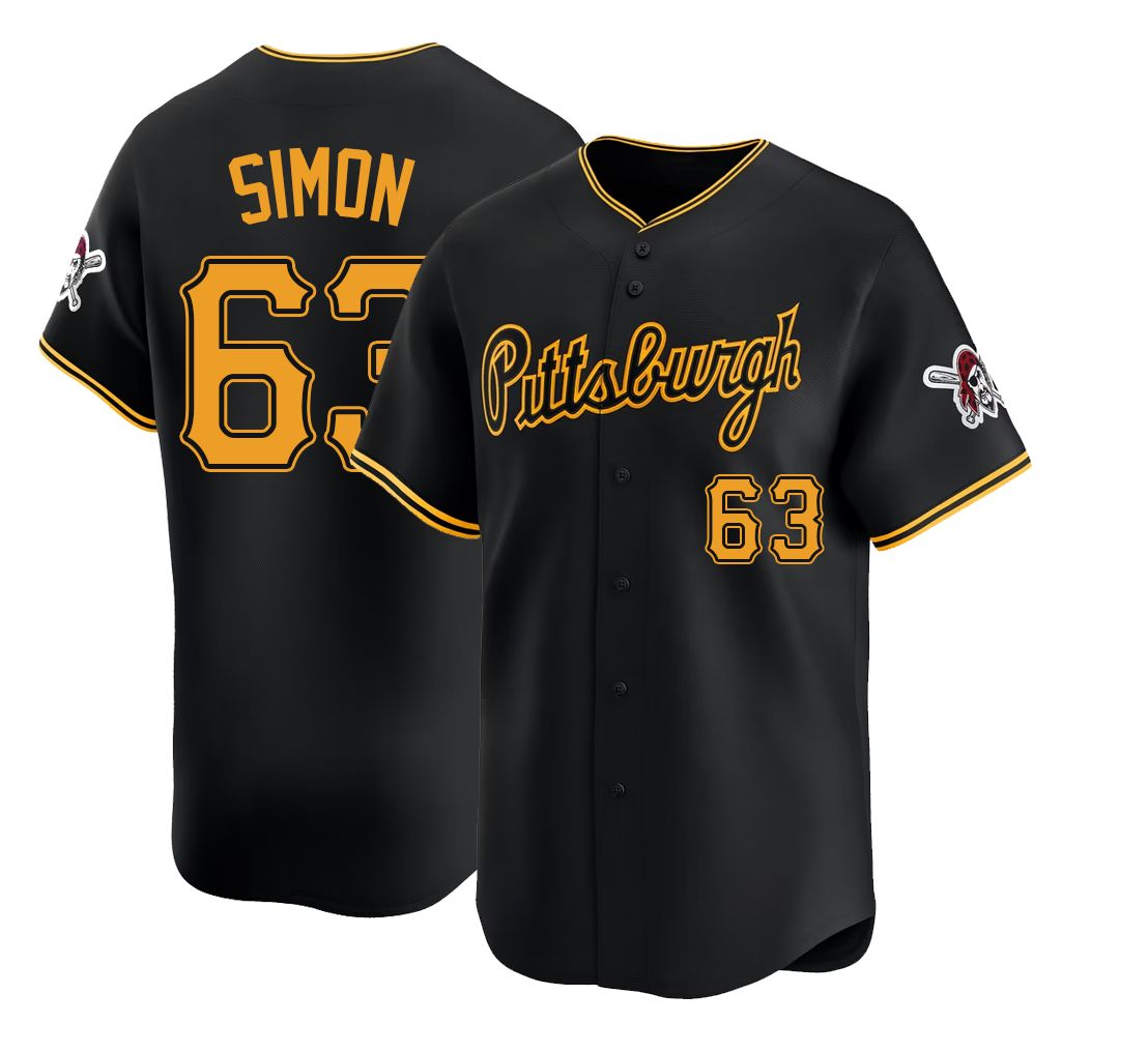 Pittsburgh #63 Simon Player Baseball Short Sleeve Black Jersey Ronny For Men Women Youth Gift