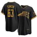 Pittsburgh #63 Simon Player Baseball Short Sleeve Black Jersey Ronny For Men Women Youth Gift