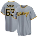 Pittsburgh #63 Simon Player Baseball Short Sleeve Gray Jersey Ronny For Men Women Youth Gift