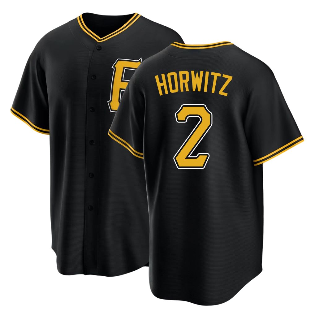 Pittsburgh #2 Horwitz Player Baseball Short Sleeve Black Jersey Spencer For Men Women Youth Gift