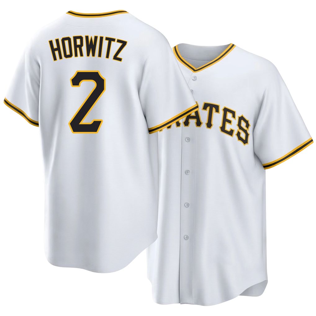 Pittsburgh #2 Horwitz Player Baseball Short Sleeve White Jersey Spencer For Men Women Youth Gift