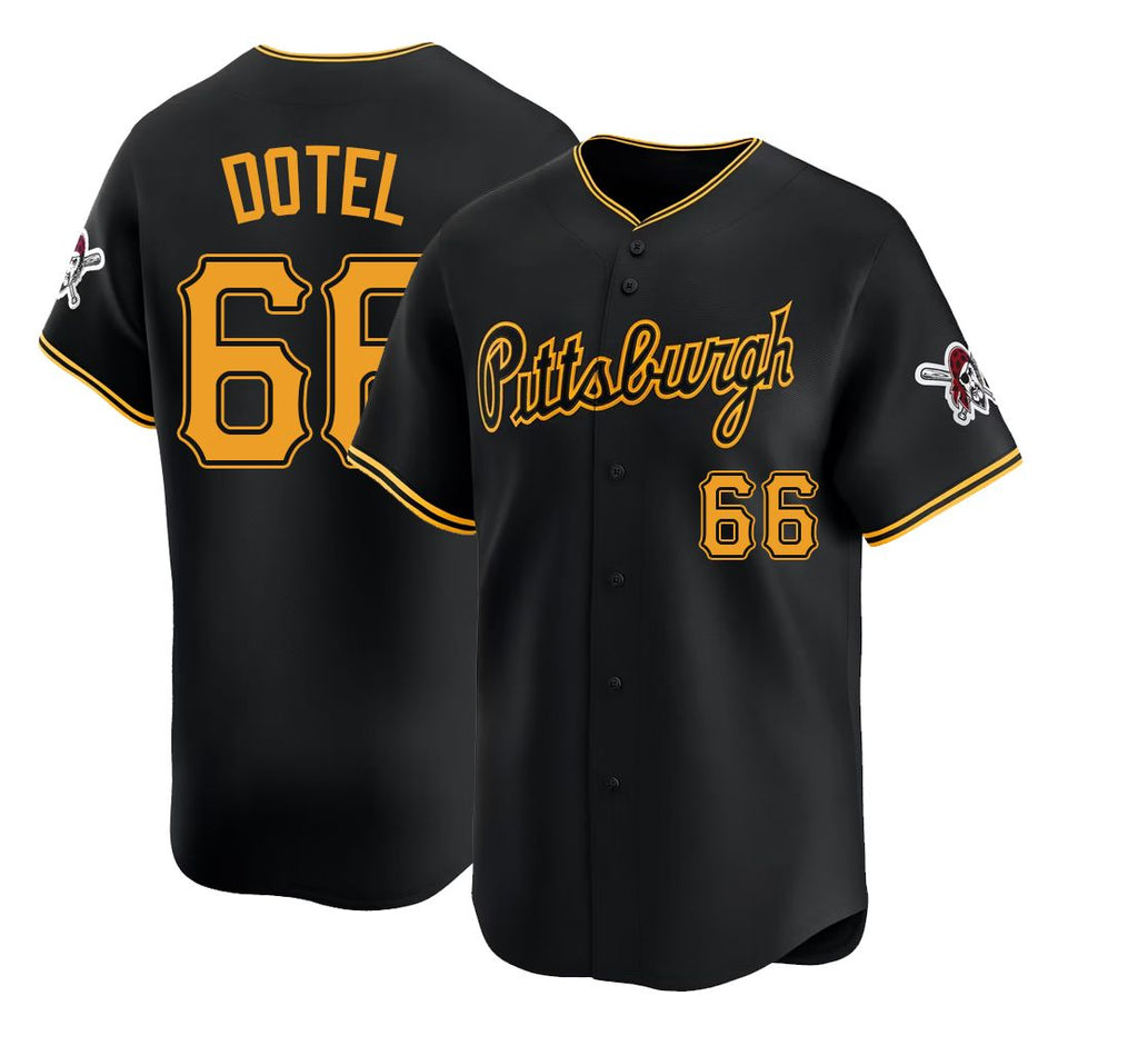 Pittsburgh #66 Dotel Player Baseball Short Sleeve Black Jersey Wilber For Men Women Youth Gift