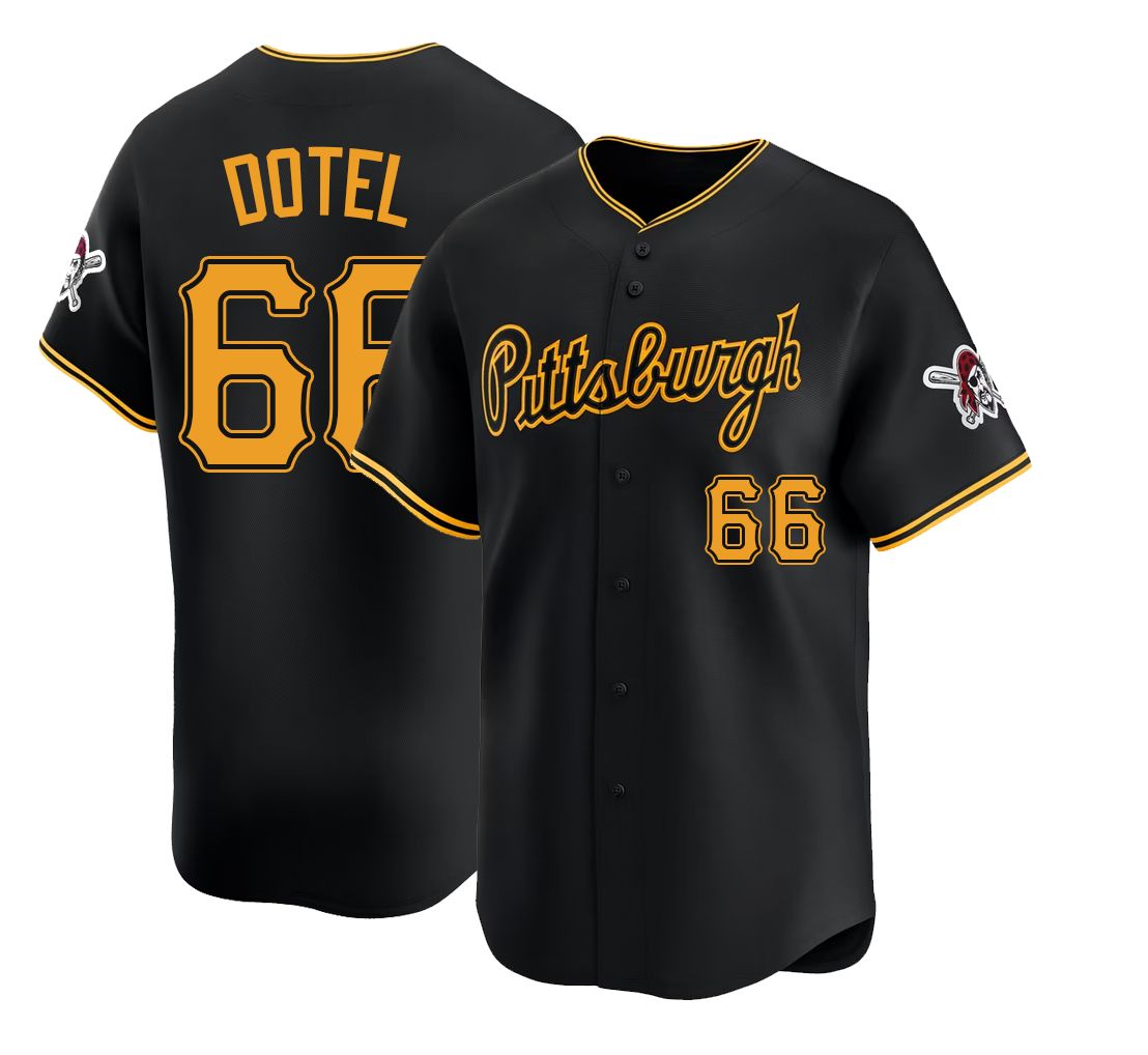 Pittsburgh #66 Dotel Player Baseball Short Sleeve Black Jersey Wilber For Men Women Youth Gift