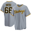 Pittsburgh #66 Dotel Player Baseball Short Sleeve Gray Jersey Wilber For Men Women Youth Gift