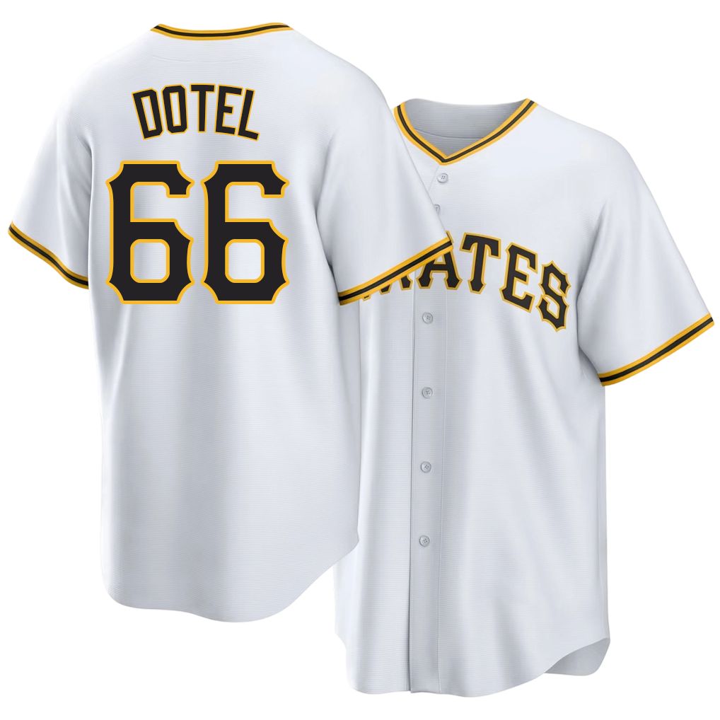 Pittsburgh #66 Dotel Player Baseball Short Sleeve White Jersey Wilber For Men Women Youth Gift