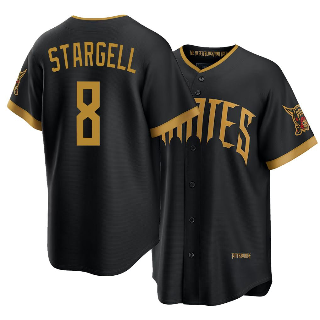 Pittsburgh #8 Stargell Player Baseball Short Sleeve Black Jersey Willie For Men Women Youth Gift