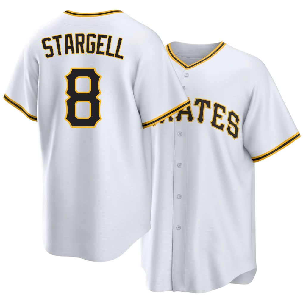 Pittsburgh #8 Stargell Player Baseball Short Sleeve White Jersey Willie For Men Women Youth Gift