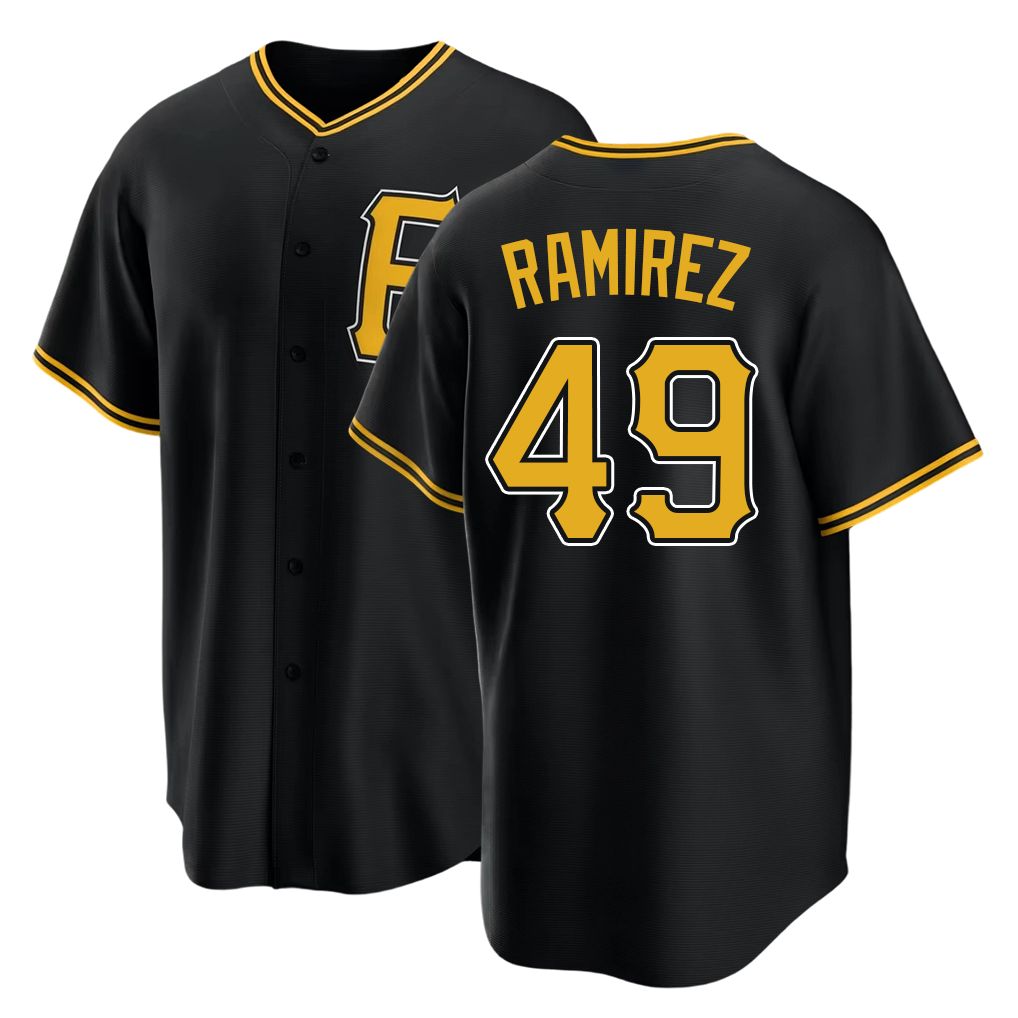 Pittsburgh #49 Ramirez Player Baseball Short Sleeve Black Jersey Yohan For Men Women Youth Gift
