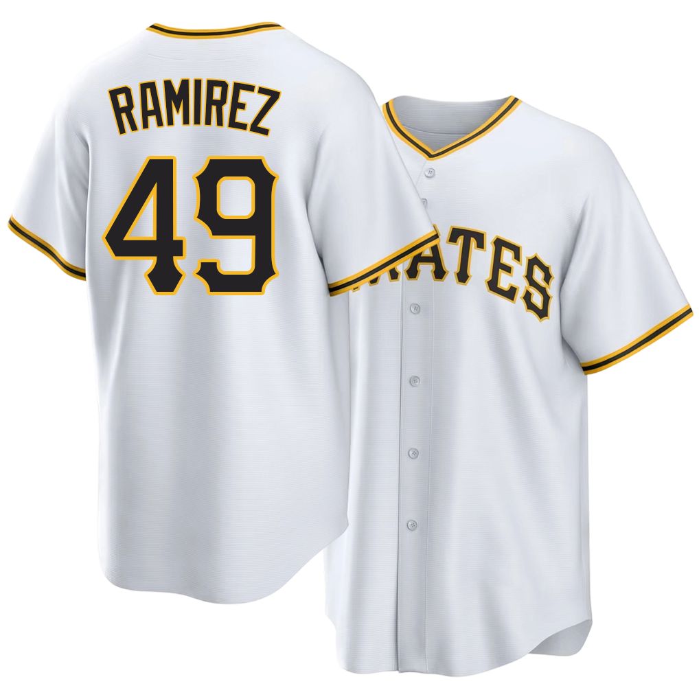 Pittsburgh #49 Ramirez Player Baseball Short Sleeve White Jersey Yohan For Men Women Youth Gift