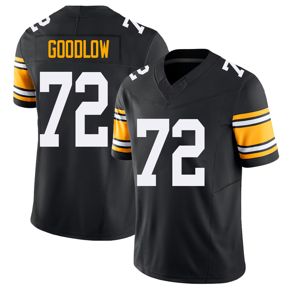 Pittsburgh #72 Goodlow Black Player Football V Neck Short Sleeve Jersey Anthony For Men Youth Women Gift