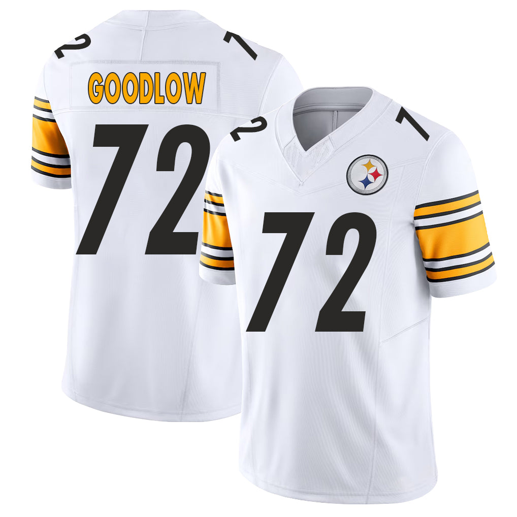 Pittsburgh #72 Goodlow Player Football V Neck Short Sleeve White Jersey Anthony For Men Youth Women Gift