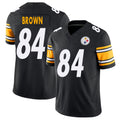 Pittsburgh #84 Brown Player Football V Neck Short Sleeve Black Jersey Antonio For Men Youth Women Gift