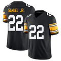 Pittsburgh #22 Samuel Jr. Black Player Football V Neck Short Sleeve Jersey Asante For Men Youth Women Gift