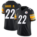 Pittsburgh #22 Samuel Jr. Player Football V Neck Short Sleeve Black Jersey Asante For Men Youth Women Gift