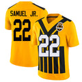 Pittsburgh #22 Samuel Jr. Player Football V Neck Short Sleeve Gold Jersey Asante For Men Youth Women Gift