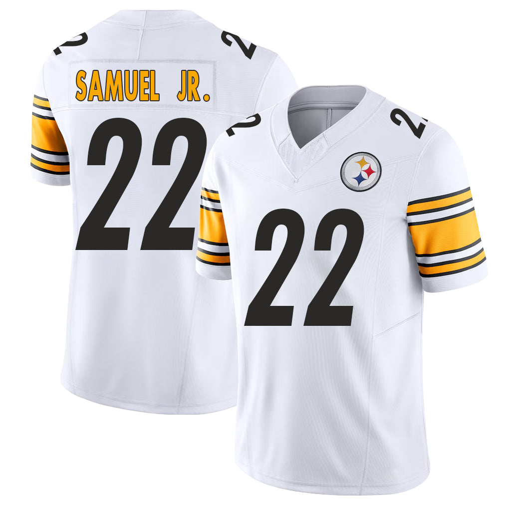 Pittsburgh #22 Samuel Jr. Player Football V Neck Short Sleeve White Jersey Asante For Men Youth Women Gift