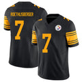 Pittsburgh #7 Roethlisberger Player Football V Neck Short Sleeve Jersey Black Ben For Men Youth Women Gift