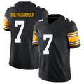 Pittsburgh #7 Roethlisberger Black Player Football V Neck Short Sleeve Jersey Ben For Men Youth Women Gift