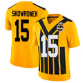 Pittsburgh #15 Skowronek Player Football V Neck Short Sleeve Gold Jersey Ben For Men Youth Women Gift