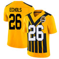 Pittsburgh #26 Echols Player Football V Neck Short Sleeve Gold Jersey Brandin For Men Youth Women Gift