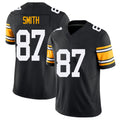 Pittsburgh #87 Smith Black Player Football V Neck Short Sleeve Jersey Brandon For Men Youth Women Gift