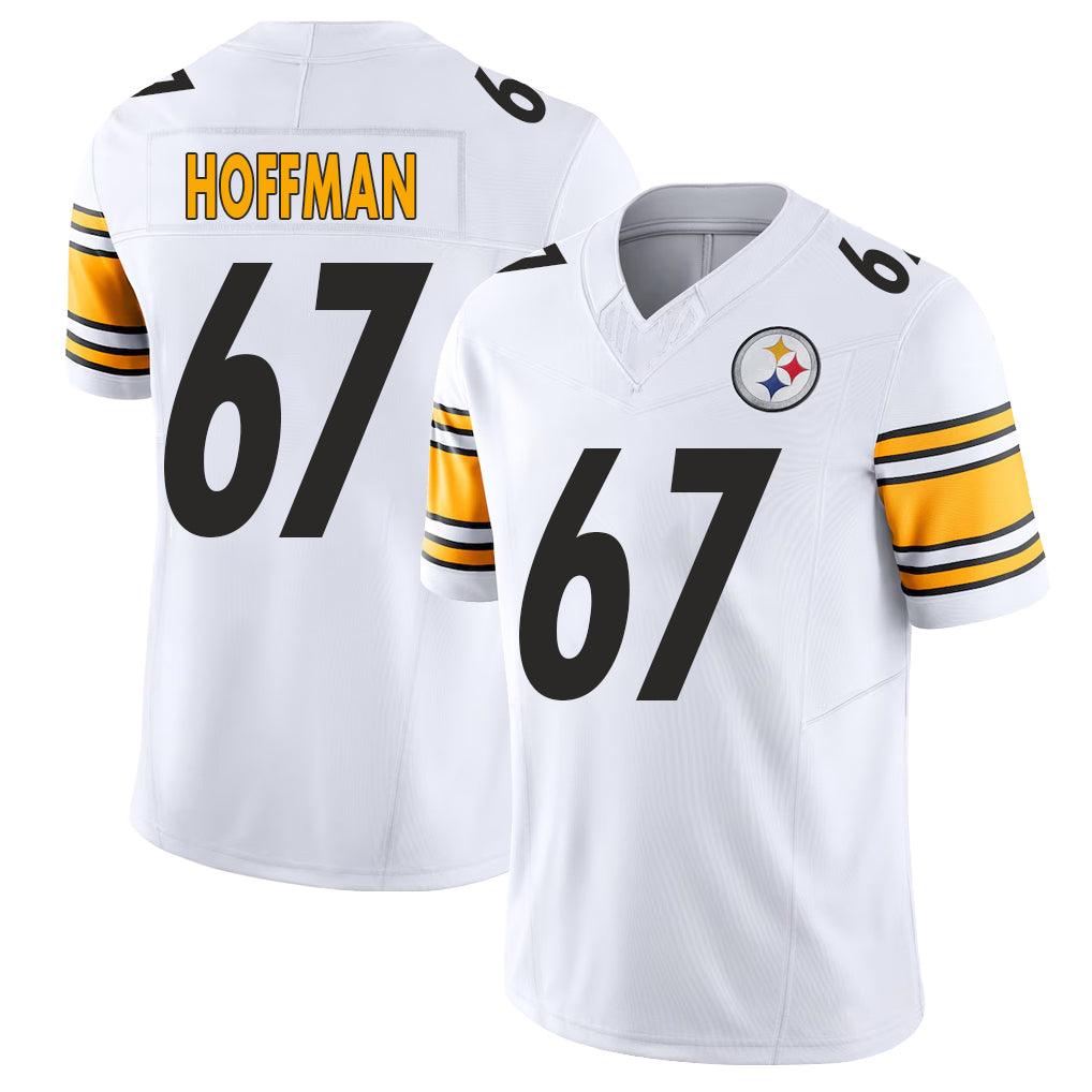 Pittsburgh #67 Hoffman Player Football V Neck Short Sleeve White Jersey Brock For Men Youth Women Gift