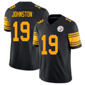 Pittsburgh #19 Johnston Player Football V Neck Short Sleeve Jersey Black Cameron For Men Youth Women Gift