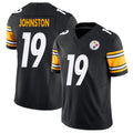Pittsburgh #19 Johnston Player Football V Neck Short Sleeve Black Jersey Cameron For Men Youth Women Gift
