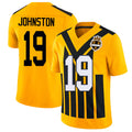 Pittsburgh #19 Johnston Player Football V Neck Short Sleeve Gold Jersey Cameron For Men Youth Women Gift