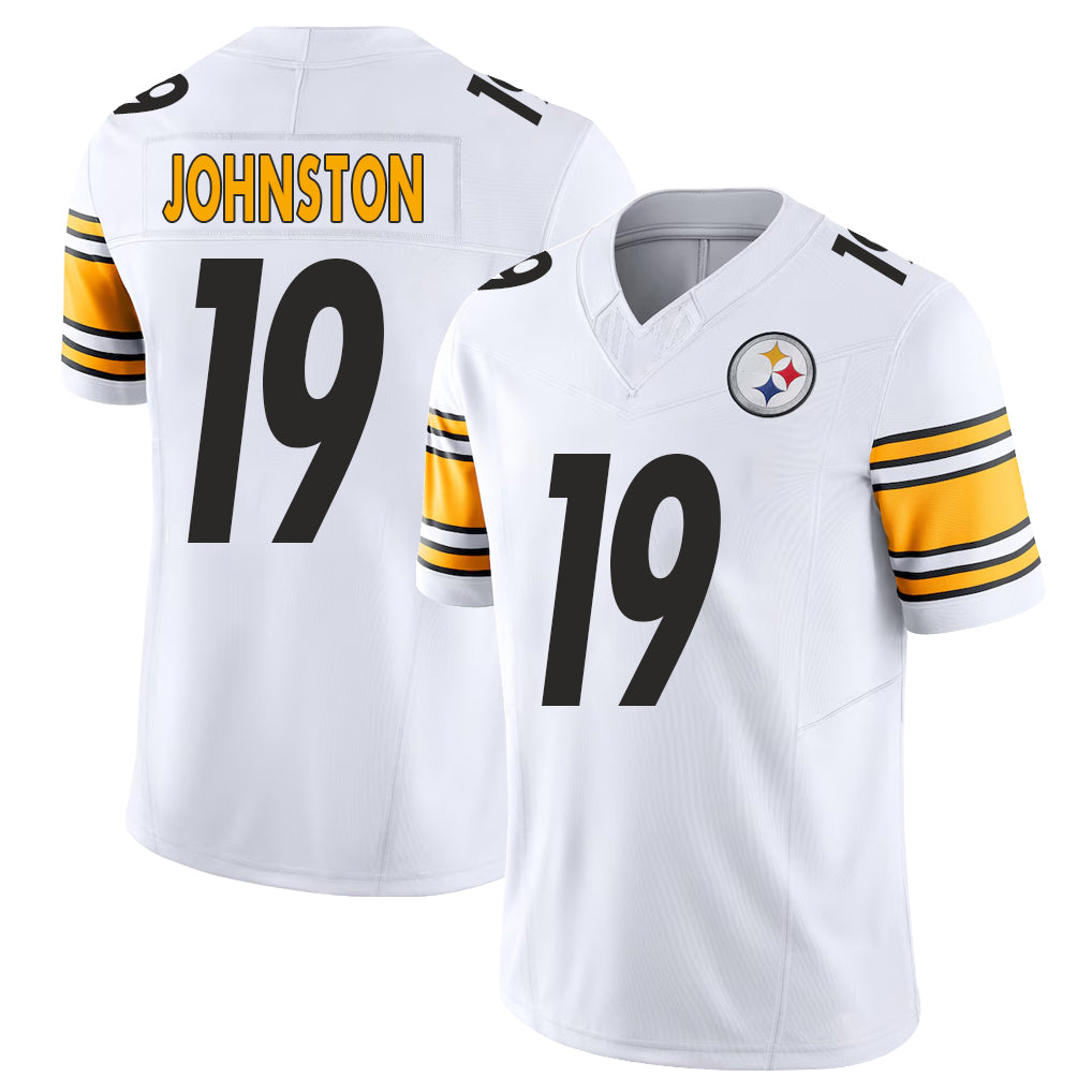 Pittsburgh #19 Johnston Player Football V Neck Short Sleeve White Jersey Cameron For Men Youth Women Gift
